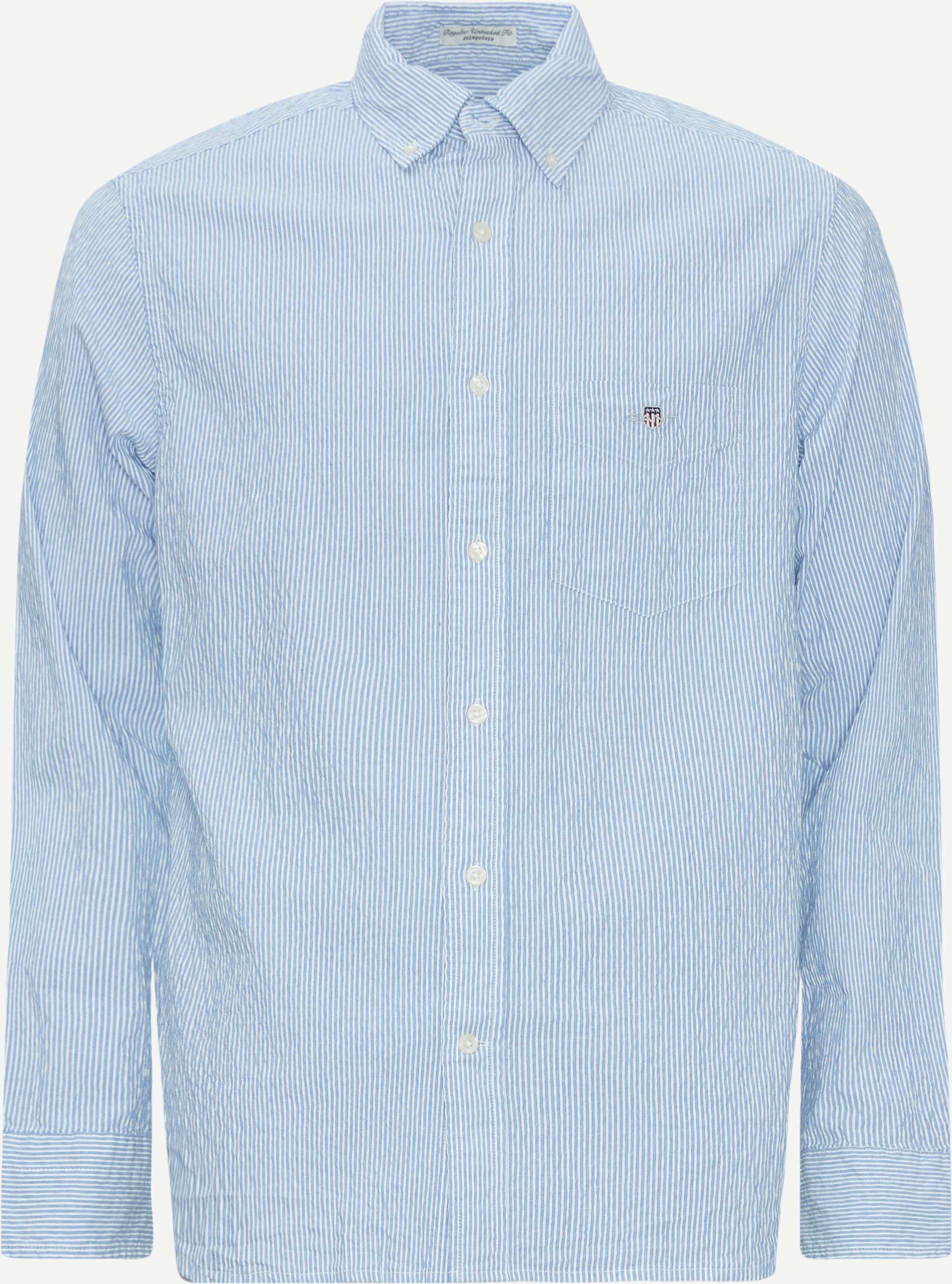 Gant Skjorter REG SEERSUCKER STRIPE SHIRT 3240063 Blå